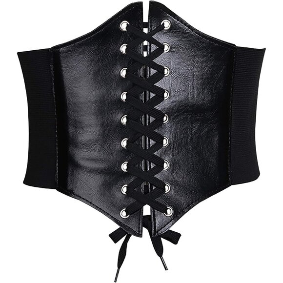Women’s Wide Elastic Corset Belt Leather Waist Waist Training Dress Accessory - Picture 1 of 7